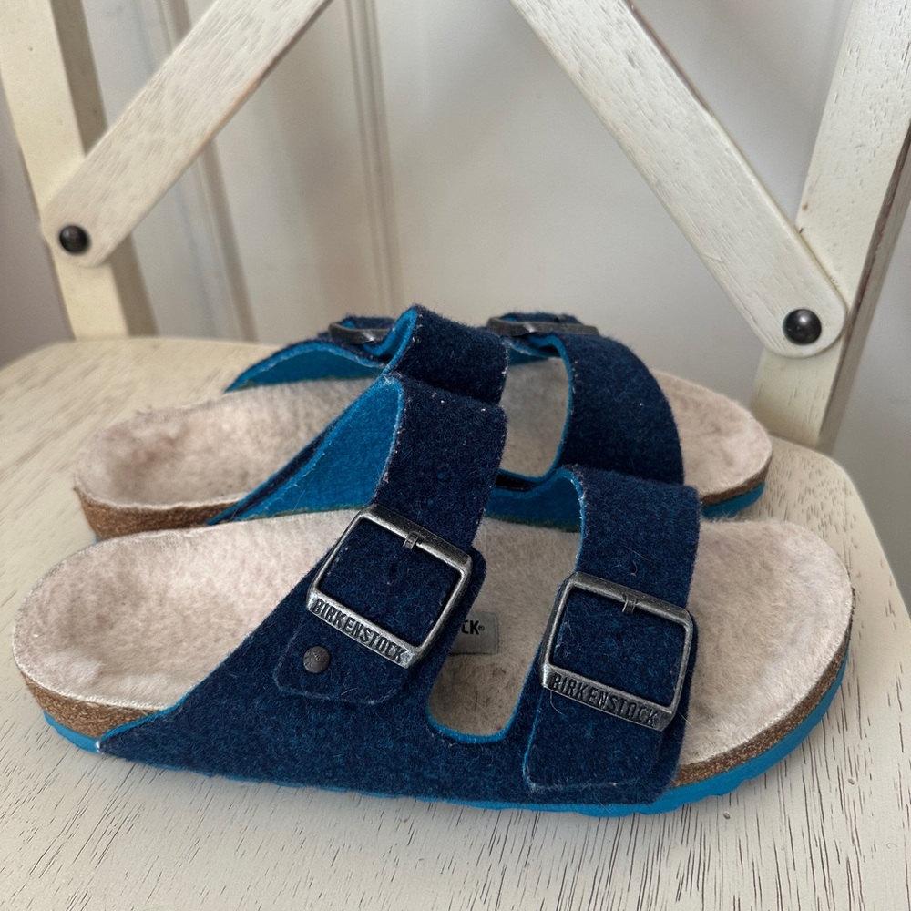 Birkenstock Arizona wool felt sandals blue EU 37